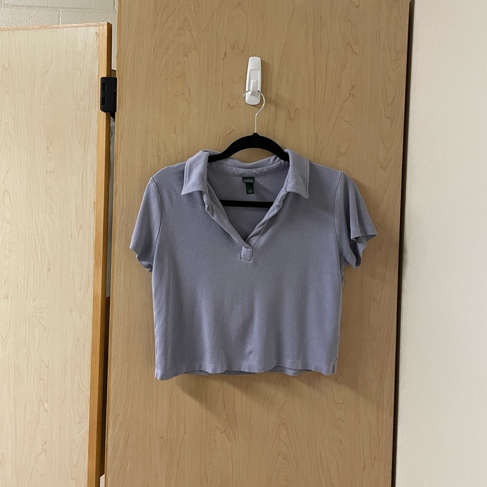 Wildfable Cropped Collared Tee